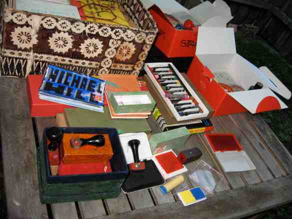 Some of the stamps, chops and seals. (Photo by Michael Hill)