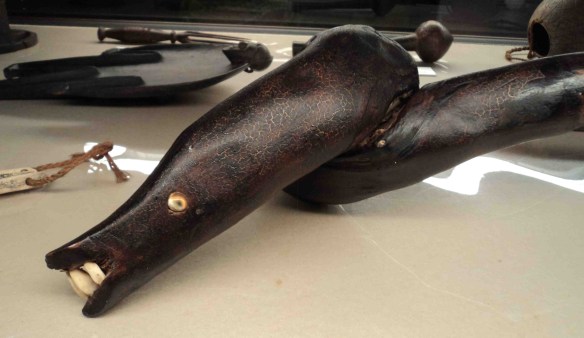 In the Fiji Museum in Suva, the Eel God sacred club. (Photo by Louise Graber)