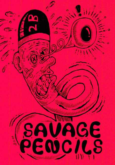 The exhibition catalogue with cut-up Neale Blanden illo on the cover.