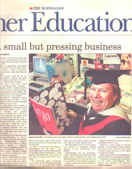 Patrick Lawnham article in The Australian Higher Education section, April 26 2000.