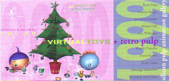 Invitation to Virtual Toys + Retro Pulp exhibition.