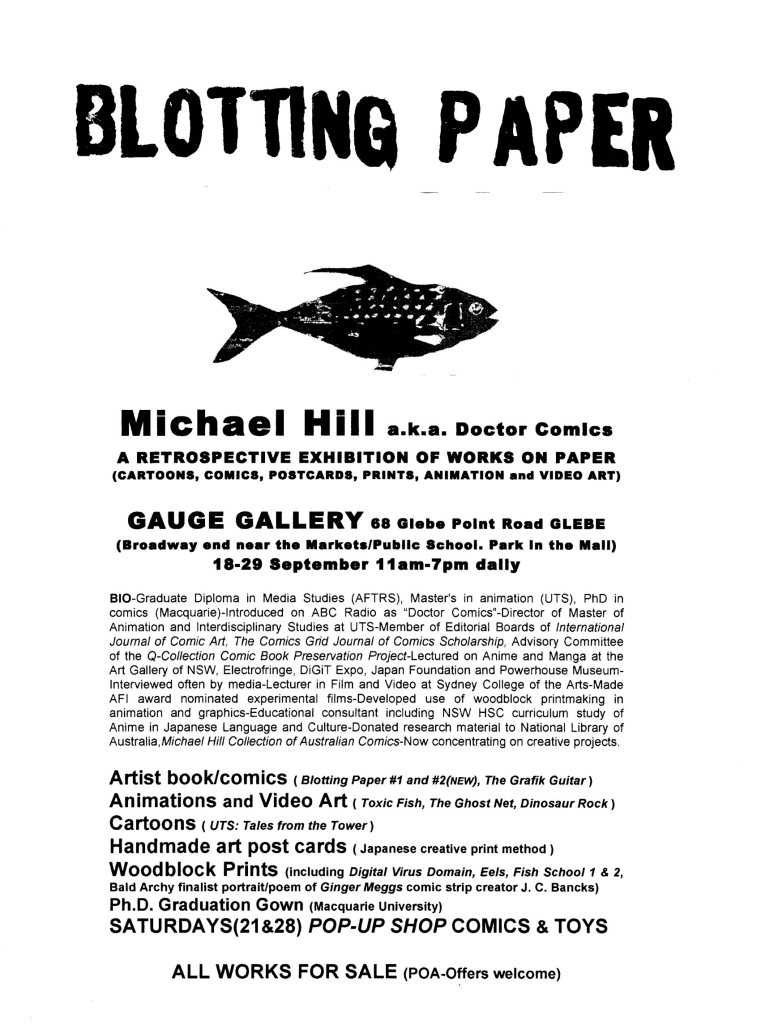 Press Release for Blotting paper exhibition.