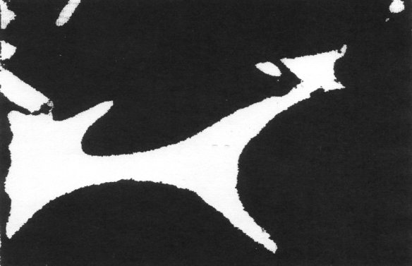 Ink drawing(monoprint) #13: Abstract shape- with brush and sumi ink for October 25th (© 2014 Michael Hill)